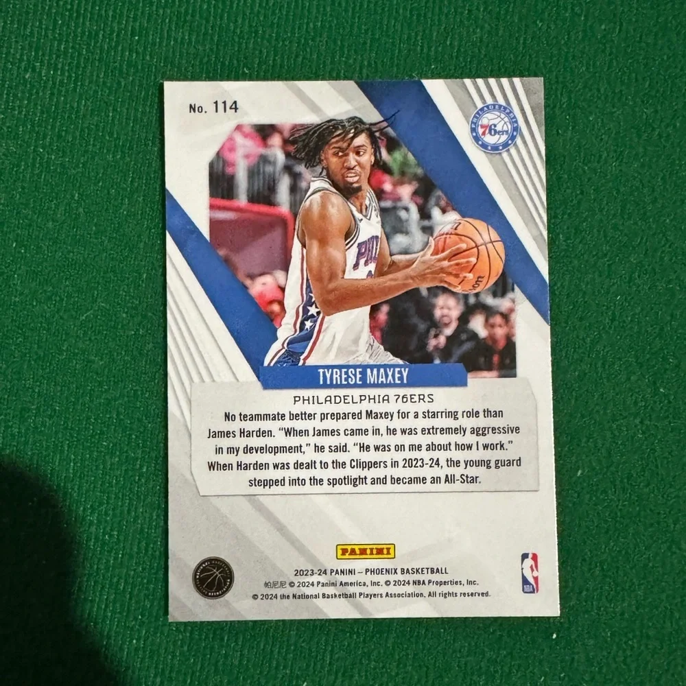 2023-24 Tyrese Maxey Panini Phoenix Hologram. Just opened from box - Picture 2 of 2